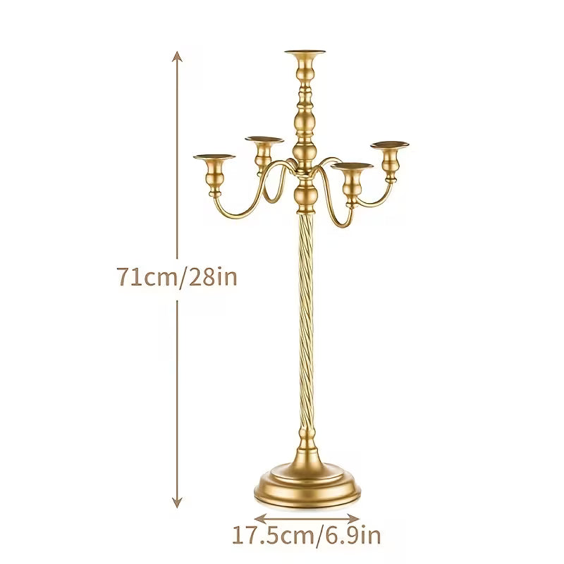 Gold 5 Arm Candelabra - 71cm