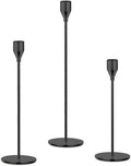 Set of 3 Modern Candle Sticks - Black