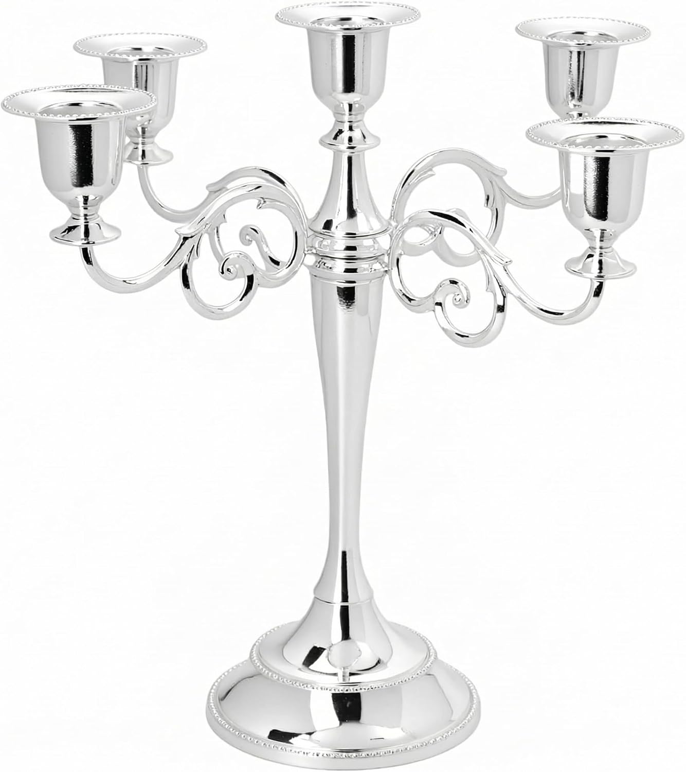 Silver 5 Arm Candelabra - 30cm