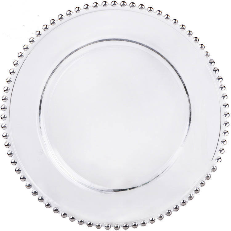 Plain Bead Glass Charger Plate