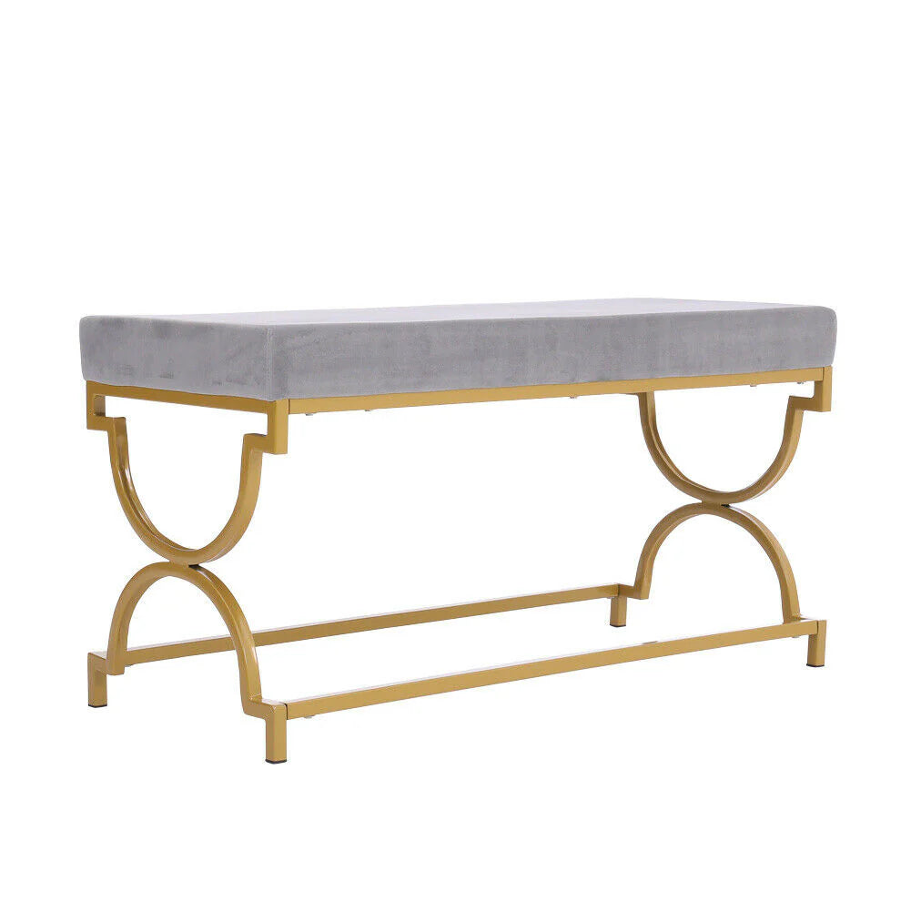 Grey Velvet Bench - 3ft