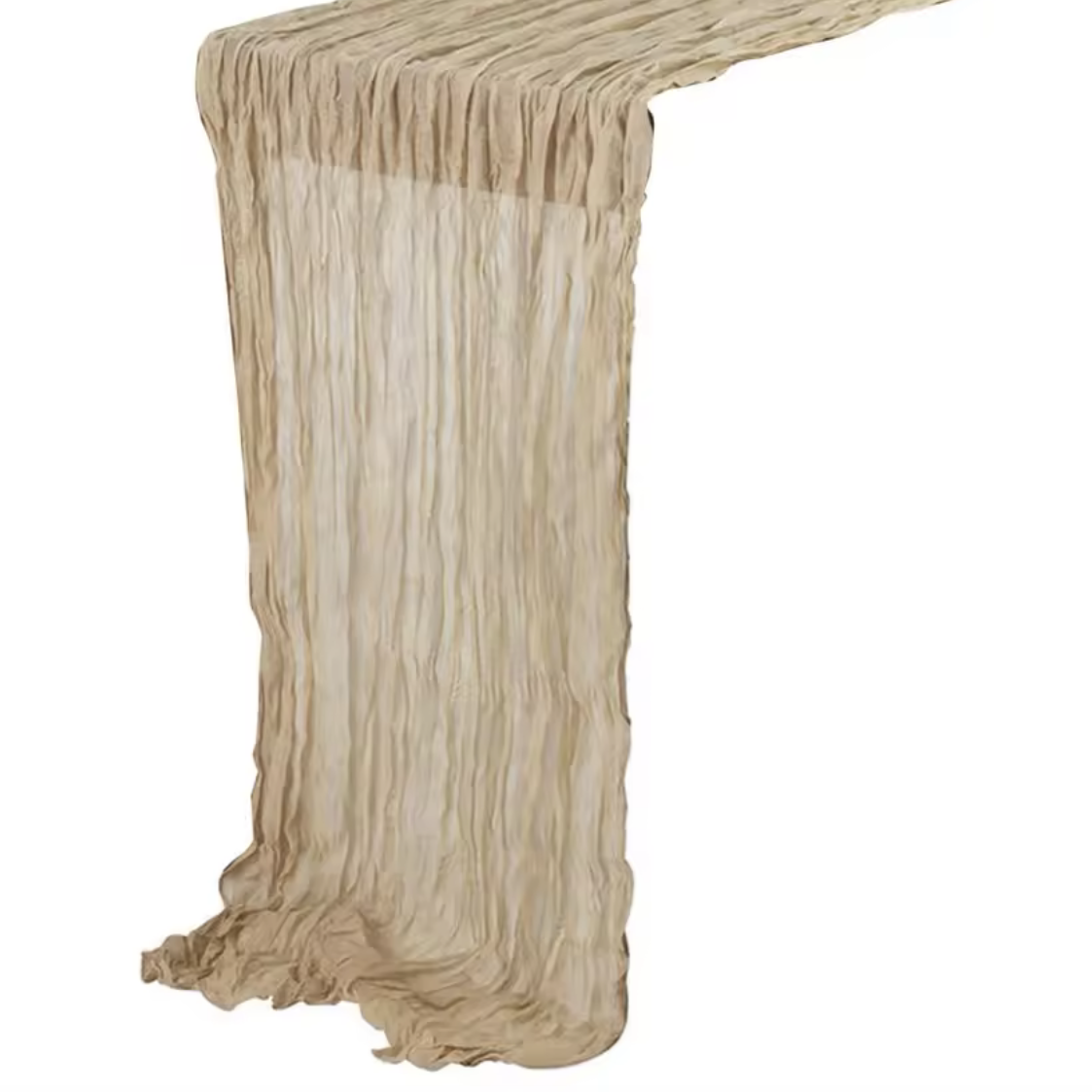 Beige Cheesecloth Table Runner