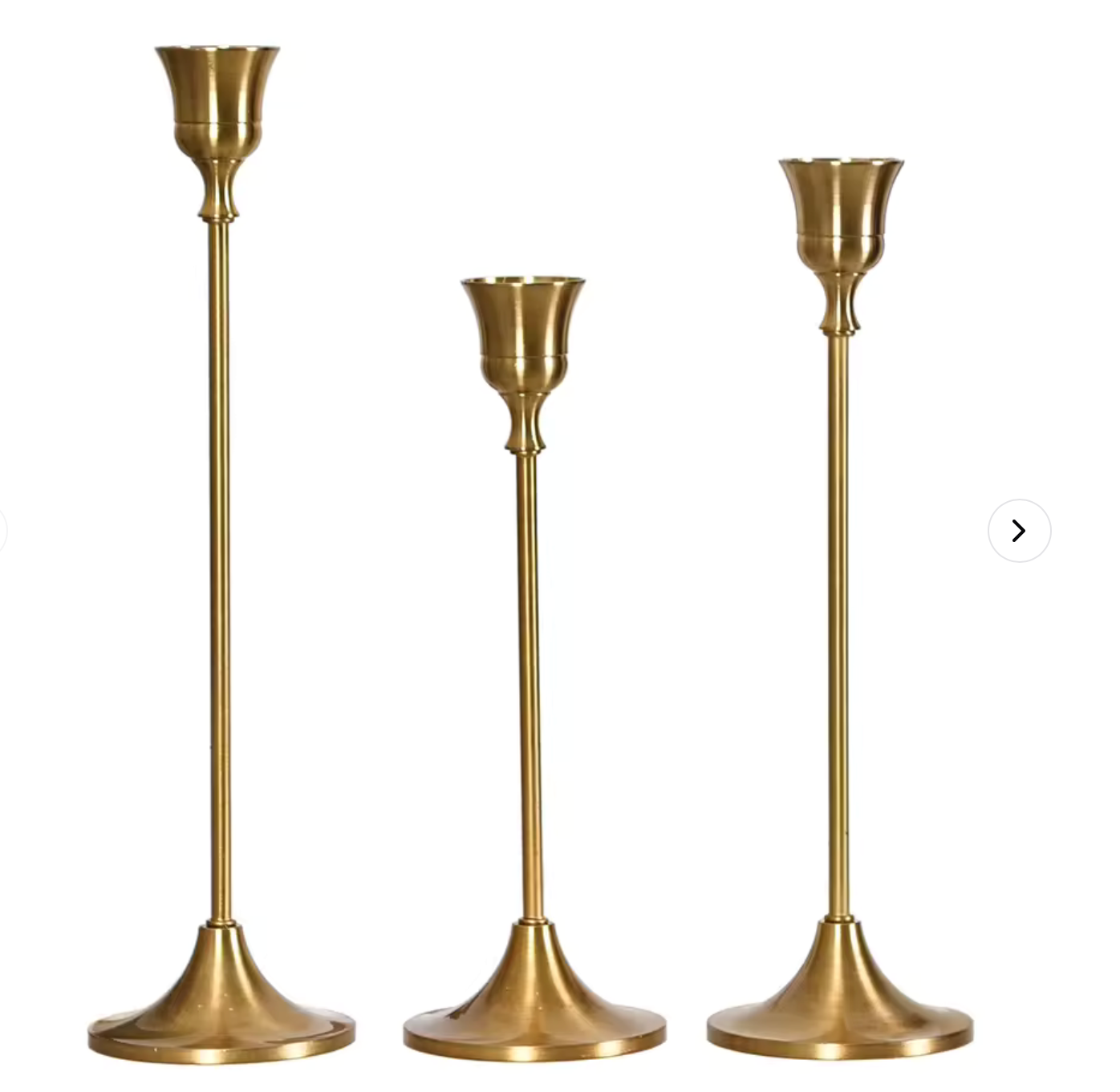 Set of 3 Candle Sticks - Gold