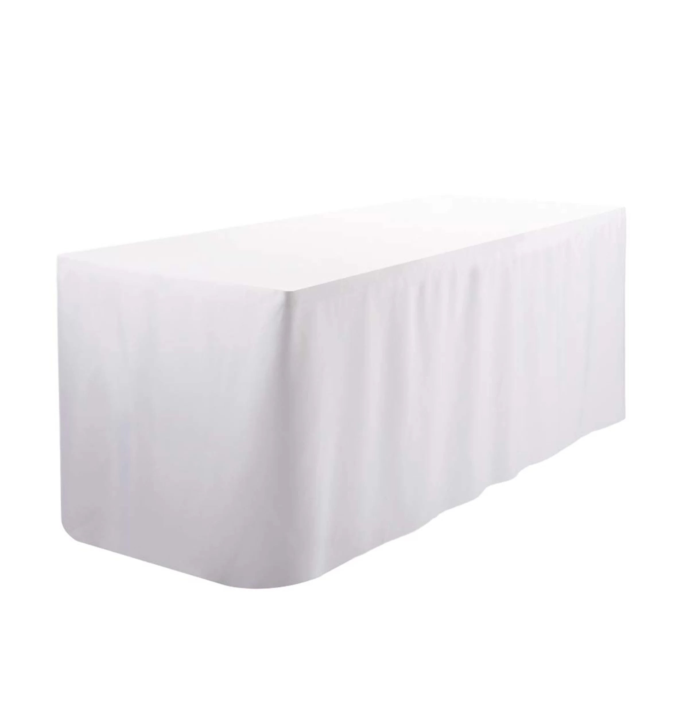 4FT White Fitted Polyester Tablecloth